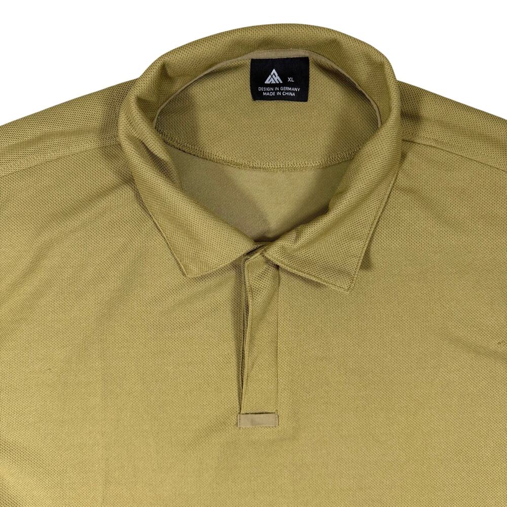 SR Brand Tactical Polo Shirt Mens XL Mustard Brown Performance Military Utility